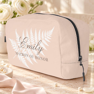 Ehrenbrautjungfer Reise Soft Peach White Fern Waschbeutel