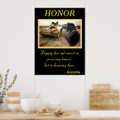 Ehrenbrennstoff - Militärische Werte und Tapferkei Poster (Küche)