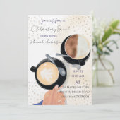 Ehrender Festlicher Brunch-Latte-2-Einladung Einladung (Stehend Vorderseite)