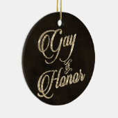 Ehrengabe | Gold Brautparty Custom Keepake Keramik Ornament (Rechts)