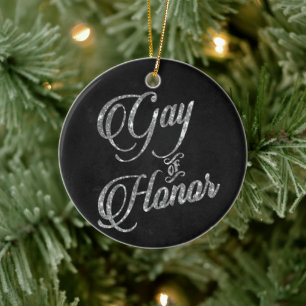 Ehrengabe   Silver Brautparty Custom Keepake Keramik Ornament