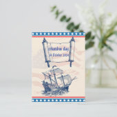 Ehrengeschichte des Columbus-Tages, 14. Oktober Postkarte (Stehend Vorderseite)