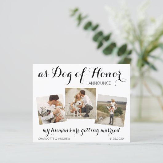 Ehrenhochzeit Hund speichern das Datum, an dem QR- (Stehend Vorderseite)