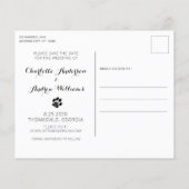 Ehrenhochzeit Hund speichern das Datum der Postkar (Rückseite)