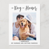 Ehrenhund Hochzeit retten Datum Ankündigungspostkarte (Vorderseite)