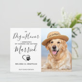 Ehrenhund Moderne Foto Haustier Hochzeit Verlobung Ankündigung (Stehend Vorderseite)