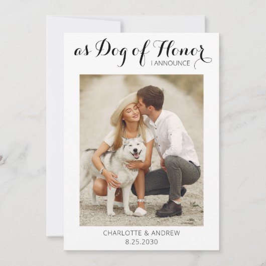 Ehrenhund nur verheiratet Hochzeitsankündigung Save The Date (Vorderseite)
