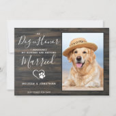 Ehrenhund Rustikale Foto Haustier Hochzeit Verlobu Ankündigung (Vorderseite)