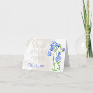 Ehrenkartenfoto in Speedwell-Blau zur Hochzeit Dankeskarte