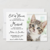 Ehrenkatze Foto für Haustiere Lässig Hochzeit Save The Date (Vorderseite)