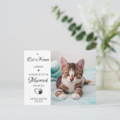 Ehrenkatze Foto für Hochzeiten Save the Date Ankündigungspostkarte (Stehend Vorderseite)