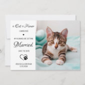 Ehrenkatze Personalisiertes Foto Katze Hochzeit Save The Date (Vorderseite)