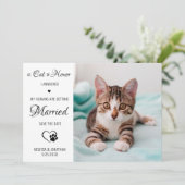 Ehrenkatze Personalisiertes Foto Katze Hochzeit Save The Date (Stehend Vorderseite)