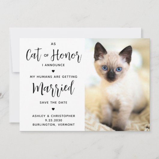 Ehrenkatze Save The Date (Vorderseite)