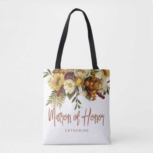 Ehrenmatron der Herbst Hochzeit im Herbst rustikal Tasche (Vorderseite)