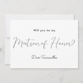 Ehrenmatron der Schwarz-weißen Einladung (Vorderseite)