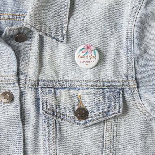 Ehrenmatron des blorrosa Kupfer-Brautparty Button (Beispiel)