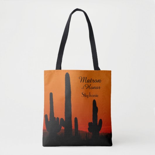 Ehrenmatron, Name, Orange Saguaro Sunset Tasche (Vorderseite)