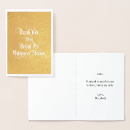 Ehrenmatron Vielen Dank Gold Foil Card Folienkarte