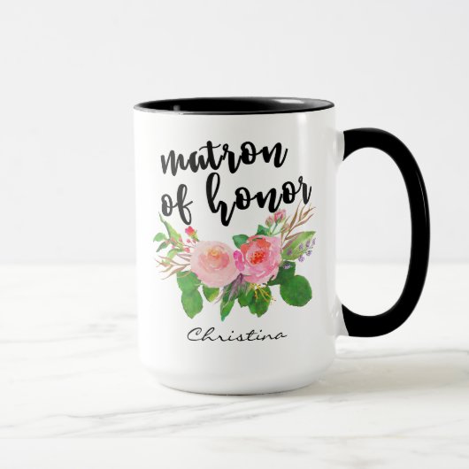 Ehrenmatron Wasserfarbe Personalisiert Tasse (Rechts)
