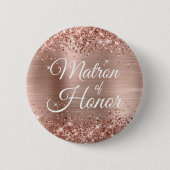 Ehrenmatrone Glänzende Rosen-Goldfolie Button (Vorderseite)