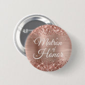 Ehrenmatrone Glänzende Rosen-Goldfolie Button (Vorne & Hinten)