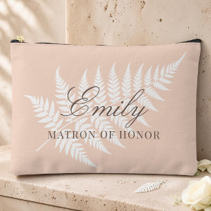 Ehrenmatrone Soft Peach Weiße Fern Groß Zubehörtasche