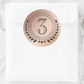 Ehrenmedaille an dritter Stelle auf Bronze Gradien Runder Aufkleber (Tasche)