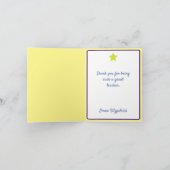 Ehrenmedaille Lehrerin Danke Karte (Innenseite)