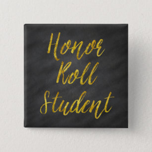 Ehrenmitglied Roll Student Gold Imitate Glitzer Ch Button