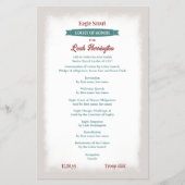 Ehrenprogramm in Smaragdgrün und Burgundrot Flyer (Vorne)
