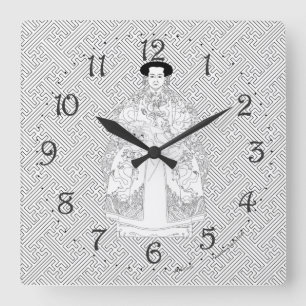 Ehrenwerter Vorfahr Quadratische Wanduhr