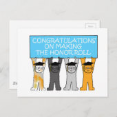 Ehrenwort Roll Glückwunsch Cartoon Cats Postkarte (Vorne/Hinten)