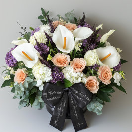 Ehrenzeichen: elegantes Schriftstück schwarz Satinband