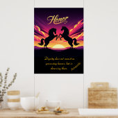 Ehrenzeichen mit mutiger Anmut von Sunset Poster (Küche)