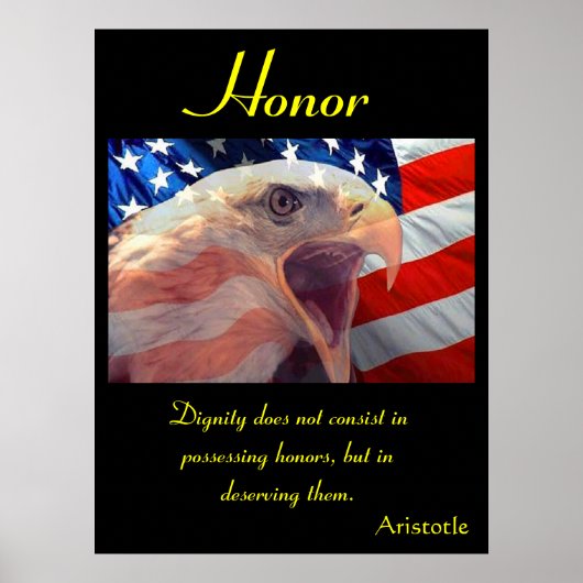 Ehrenzeichen über dem kühlen amerikanischen Stolz Poster (Vorne)