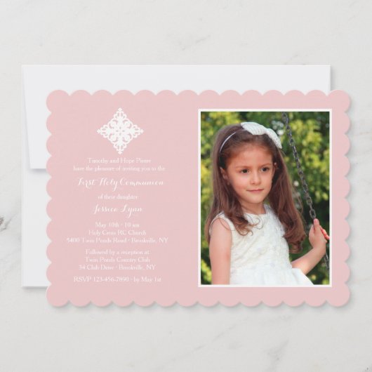 Ehrerbietige quere religiöse Foto-Einladung Einladung (Vorderseite)