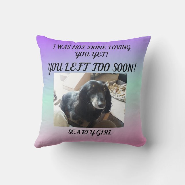 Ehrerbietung für Ihren geliebten Haustier: Gedenks Kissen (Rückseite)