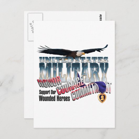 Ehrerbietung für unsere militärischen Helden Postkarte (Vorne/Hinten)