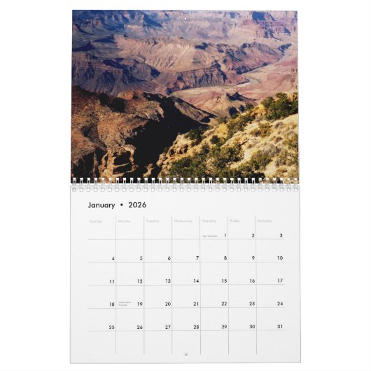 Ehrfurcht-Inspriring Grand Canyon Kalender (Jan 2026)