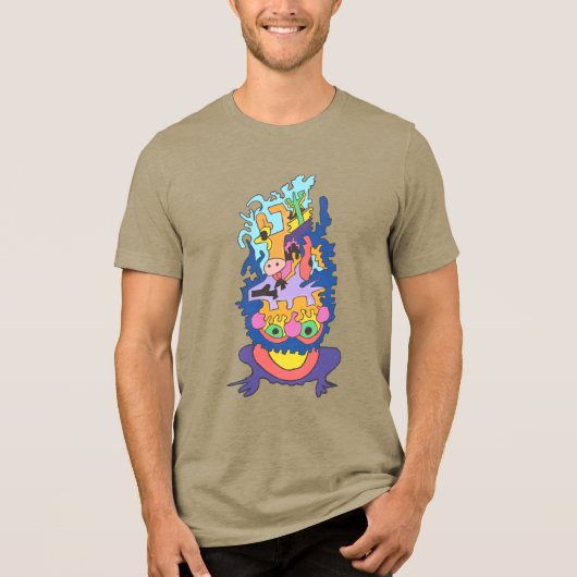 Ehrgeiziger Frosch Tri-Blend Shirt (Vorderseite)