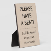 Ehrlich, elegant: "HABEN SIE BITTE EINEN SITZ!" Fotoplatte (Seite)
