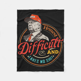 Ehrlich Schwierig Und Nimmt Kein Sh Funny Retro Vi Fleecedecke