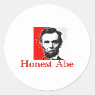 "Ehrlicher Abe" Abe Lincoln Kunst-T - Shirt u. Runder Aufkleber