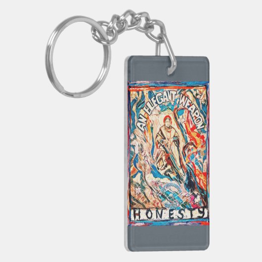 Ehrlichkeit, eine elegante Waffe Ritter & Schwert Schlüsselanhänger (Vorderseite links)