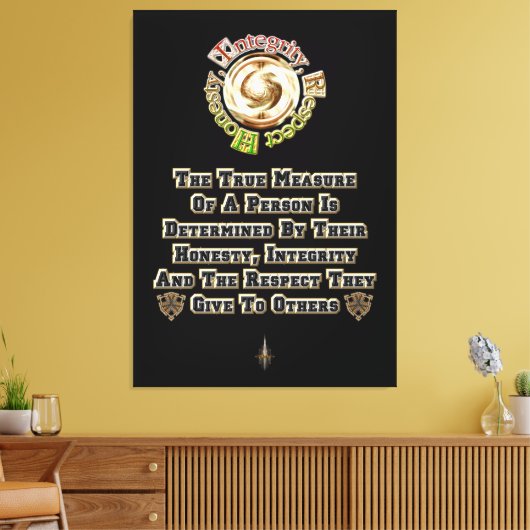 Ehrlichkeit und Integrität respektieren MXT Leinwanddruck (Insitu (Wohnzimmer))