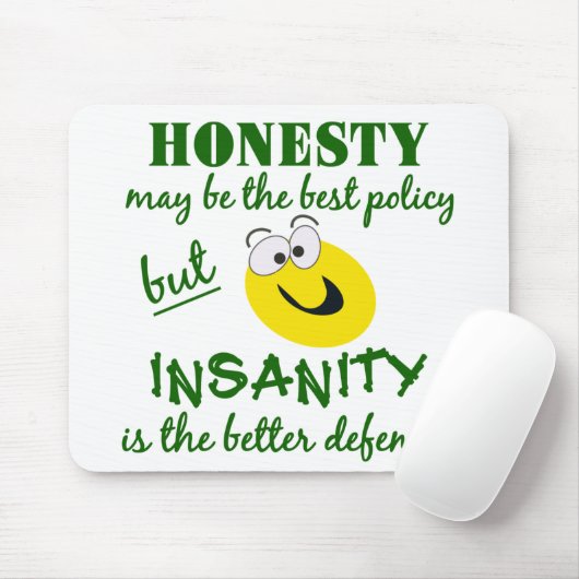Ehrlichkeit / Wahnsinn Mousepad (Mit Mouse)