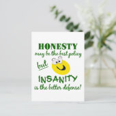 Ehrlichkeit / Wahnsinn Postkarte (Stehend Vorderseite)