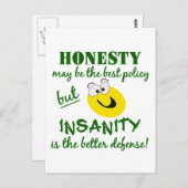 Ehrlichkeit / Wahnsinn Postkarte (Vorne/Hinten)