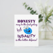 Ehrlichkeit / Wahnsinn Postkarte (Stehend Vorderseite)